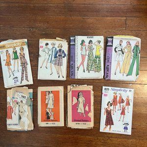 Vintage 60s 70s Sewing Pattern Lot 40" Bust